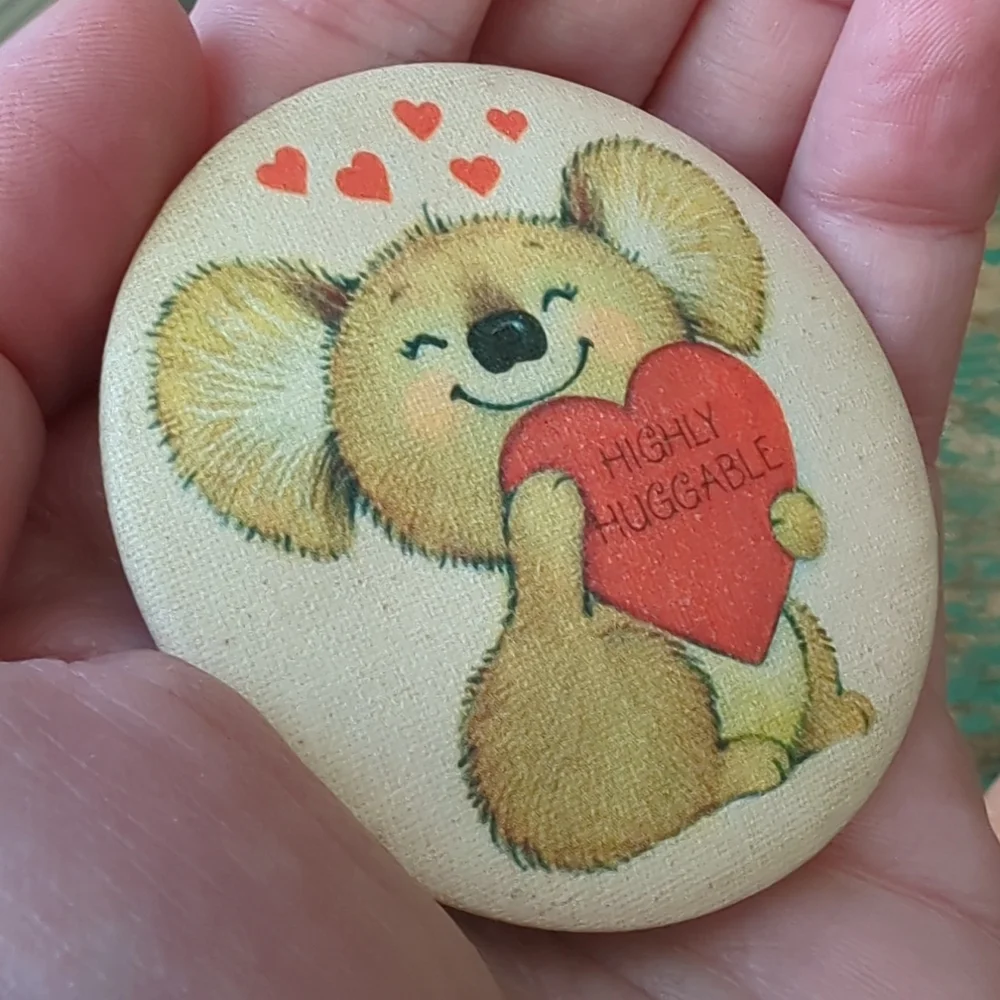 HALLMARK I Bundle of 2 Vintage Valentine's Day Love Buttons Pins, Circa 80s